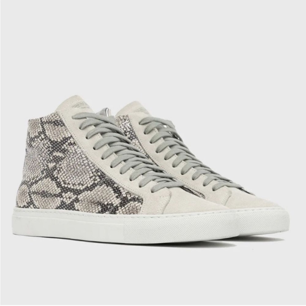 P448 Gray and Cream Luxury Sneakers